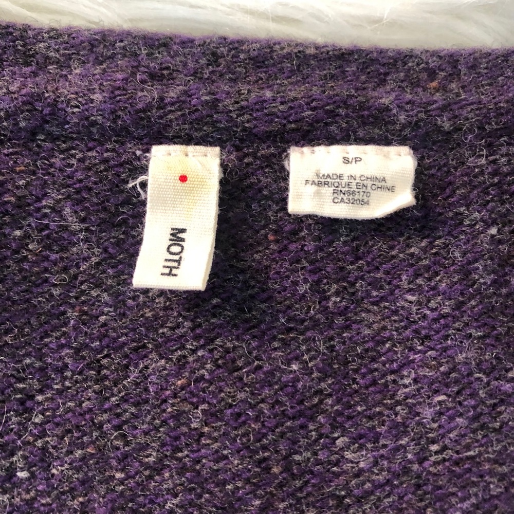 Anthropologie Moth Purple Ruffle Tiered Cardigan S - Picture 2 of 4